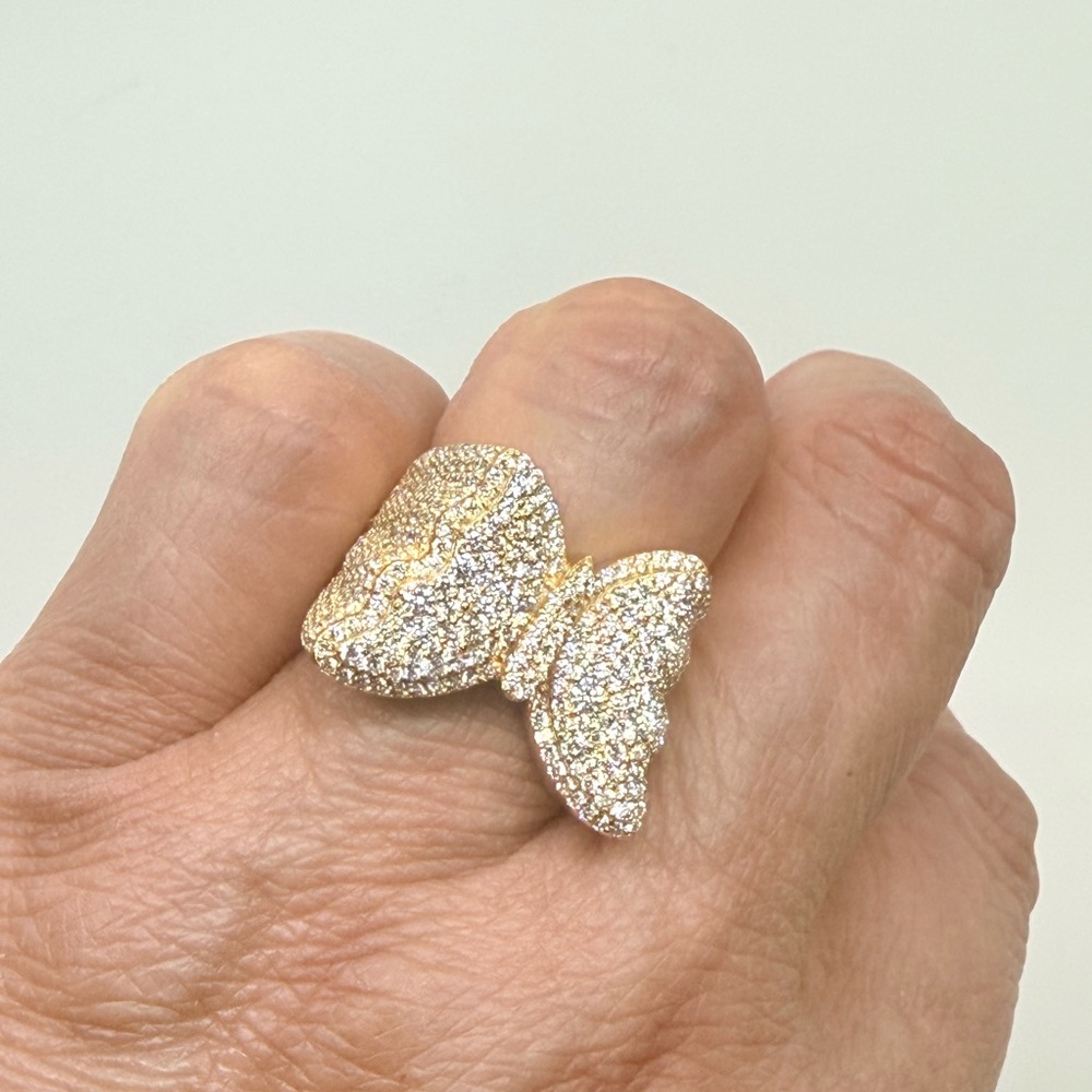 14k Gold Plated 925 Sterling Silver Butterfly Ring